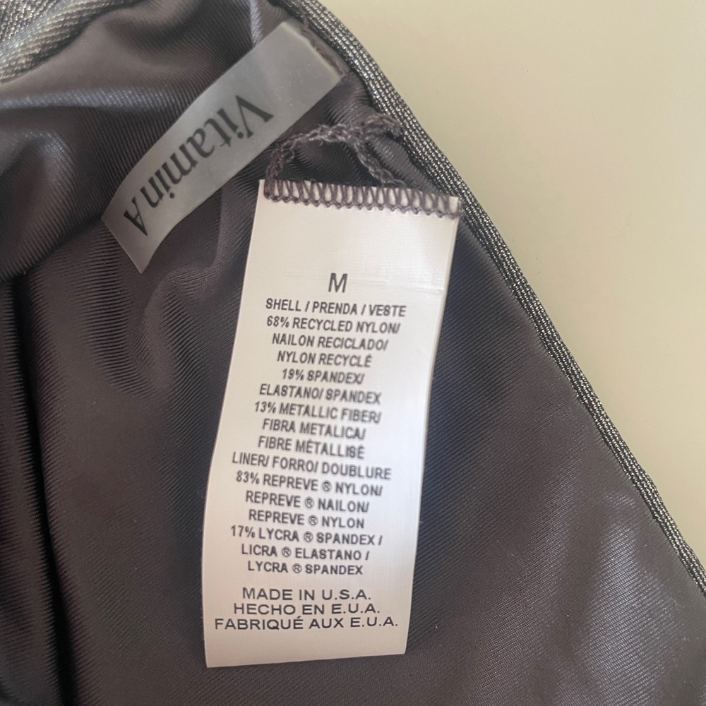 Vitamin A NWOT NEVER WORN Cosmo One Shoulder One Piece Metallic Silver - Size M - Picture 7 of 9